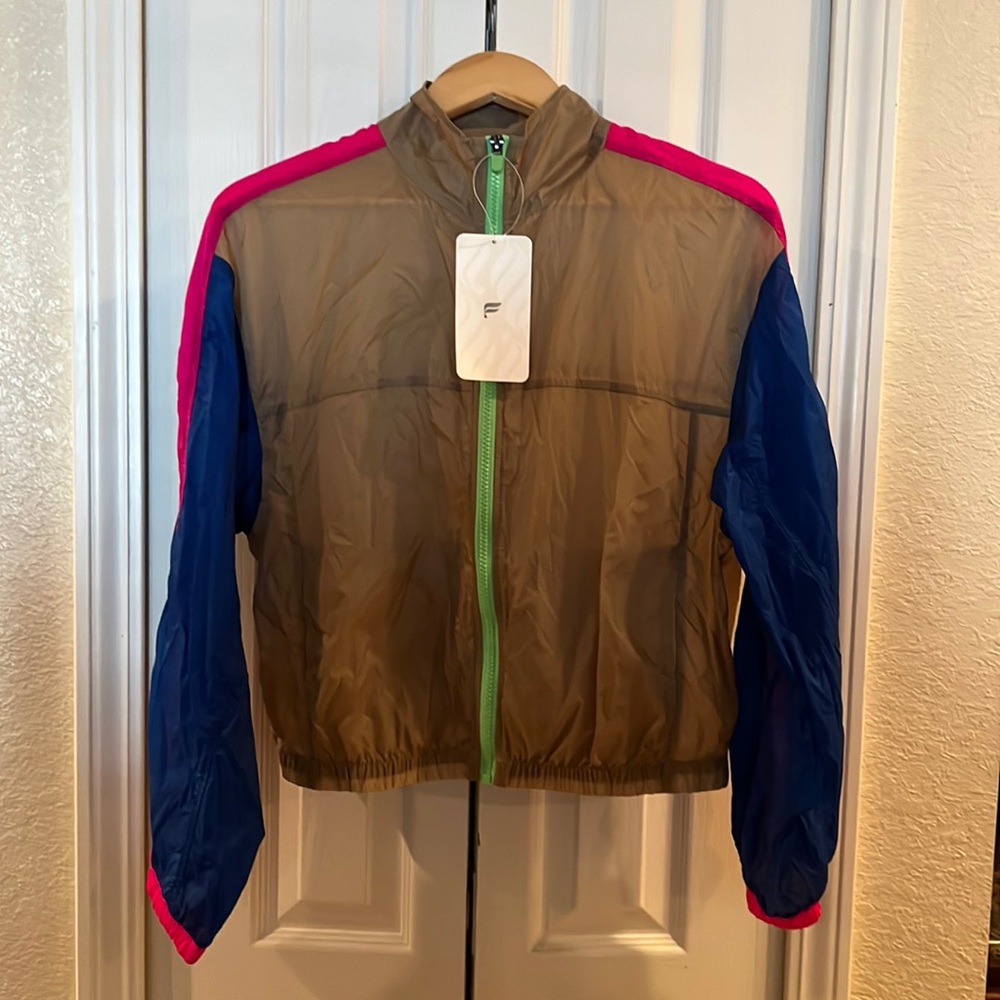 Fabletics Woven Nylon Jacket Multi color. Windbreaker
